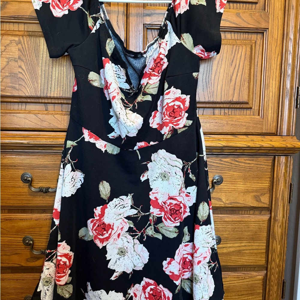 Floral Black Dress